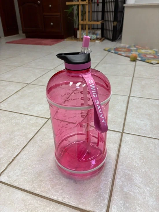 Time Water Jug Swig Savvy Pink Insulated Bottle with Sleeve
HUGE! - Picture 3 of 4